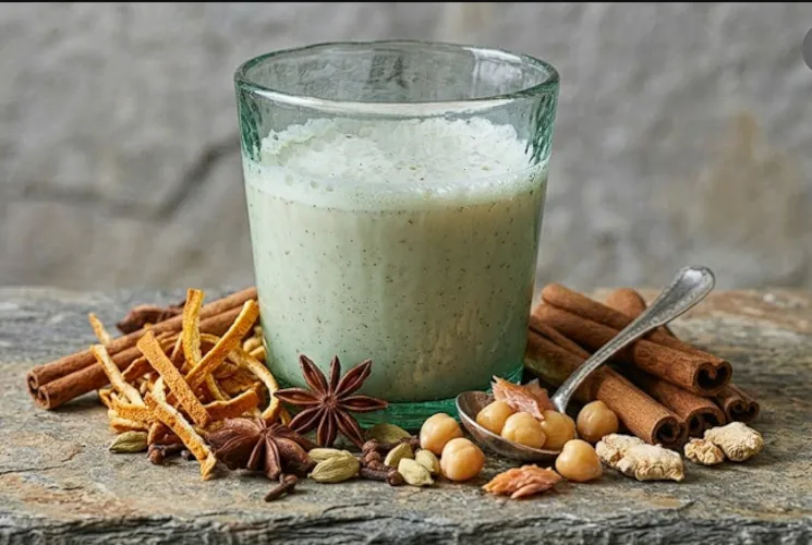 Lait épicé avec du miel