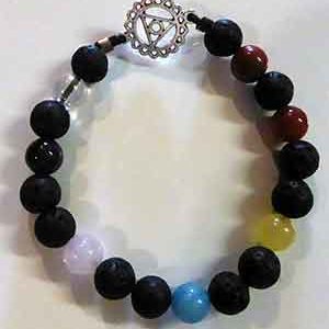 Bracelet chakra pierres de lave