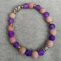 Bracelet rhodonite agate violette
