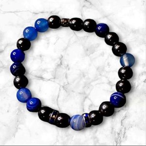 Bracelet Hématite - Agate Bleue