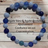 Bracelet Agate bleu & Agate dentelle
