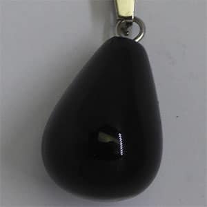 Pendule pendentif goutte eau courte onyx noir