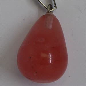 Pendule pendentif goutte eau courte quartz rose