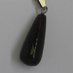 Pendule pendentif goutte longue onyx noir