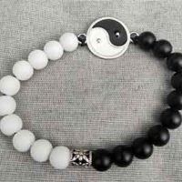 Bracelet agate blanche & noire