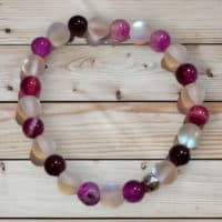 bracelet agate violette et cristal austrian