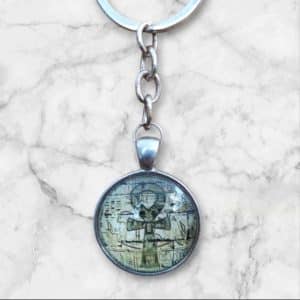 Porte-clefs cabochon ankh.