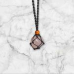 pendentif filet Quartz Rose