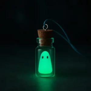 Pendentif fantome dans une fiole phosphorescent